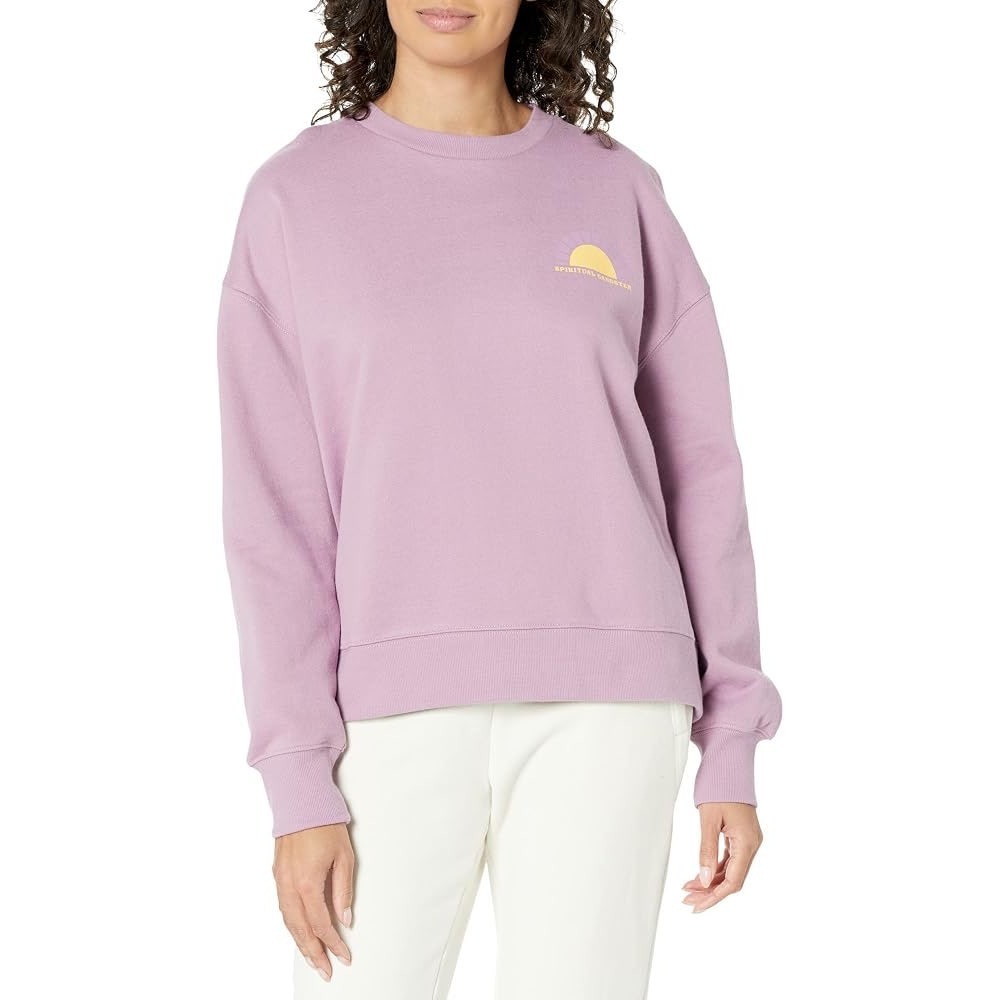 Spiritual Gangster Womens Find Joy Relaxed Crew Pullover Purple Sweatshirt XS